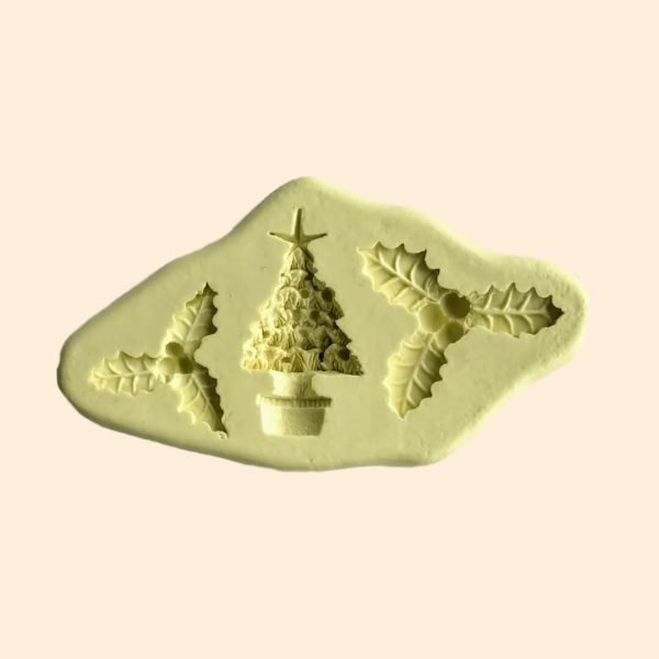 Holly Spray x 2 and Christmas Tree Mould Set