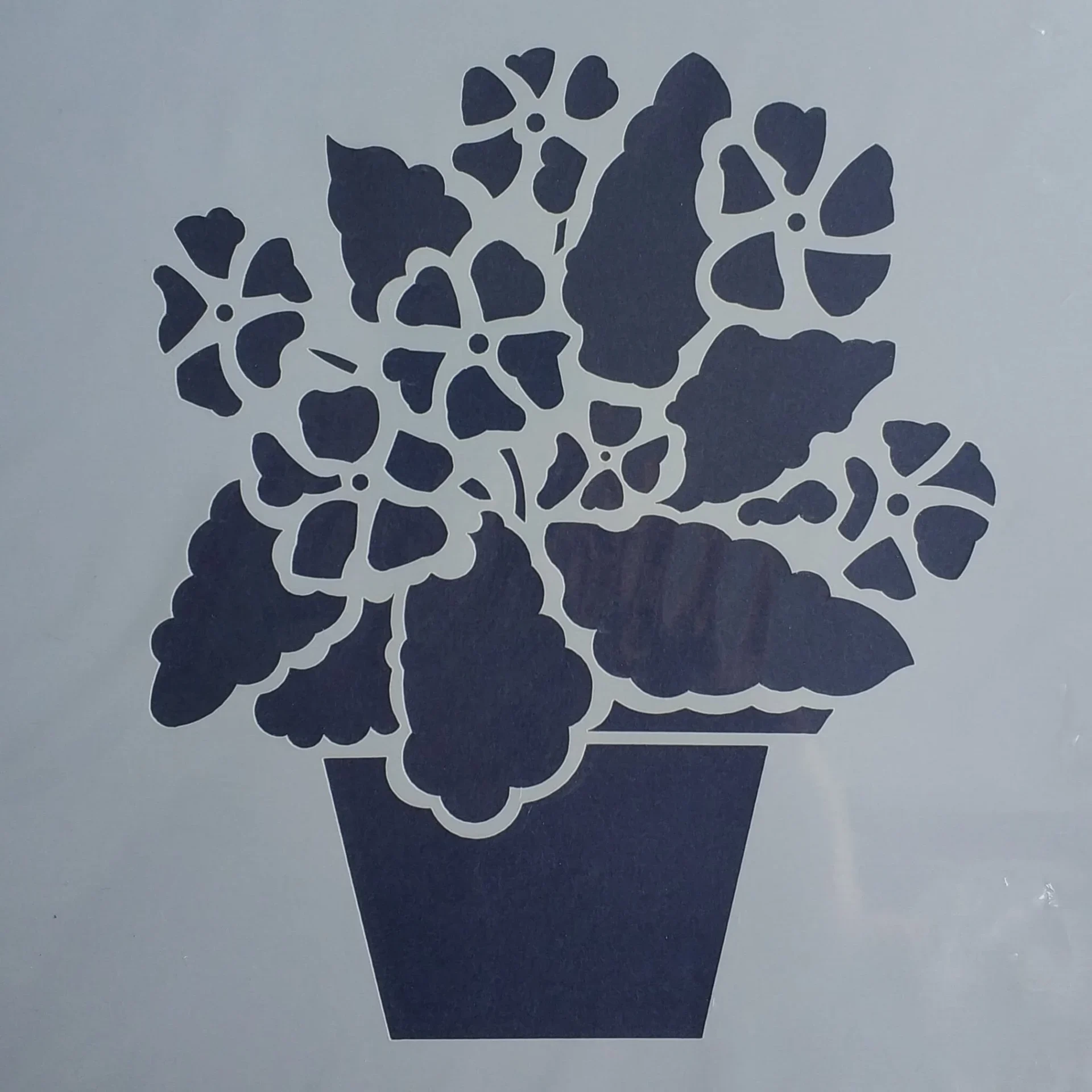 Flowering Potted Plant Stencil