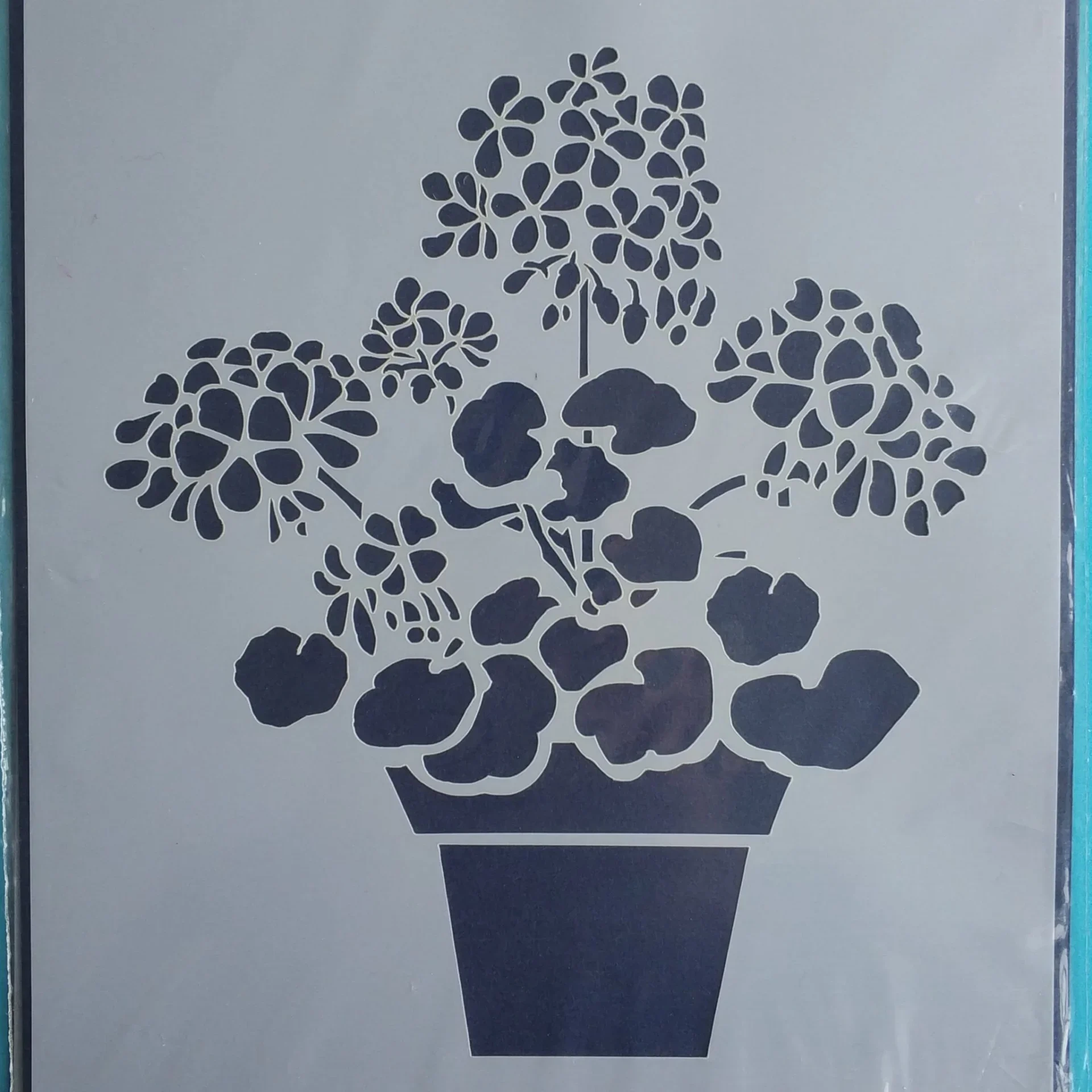Geranium Potted Plant Stencil