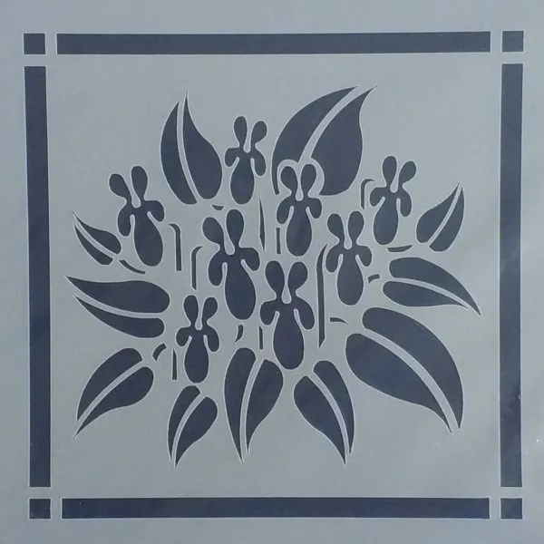 Square Violet Spray Design Stencil