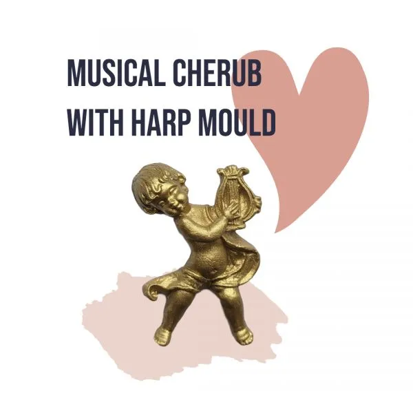 Musical Cherub with Harp Mould