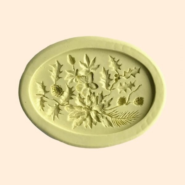 Winter Flower Oval Silicone Mould