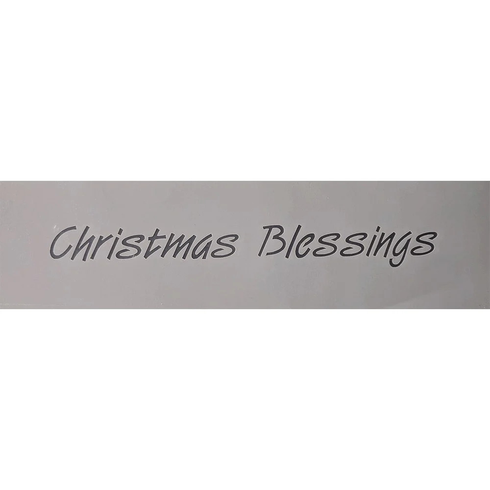 Christmas Blessings Wording Stencil (8" x 1")