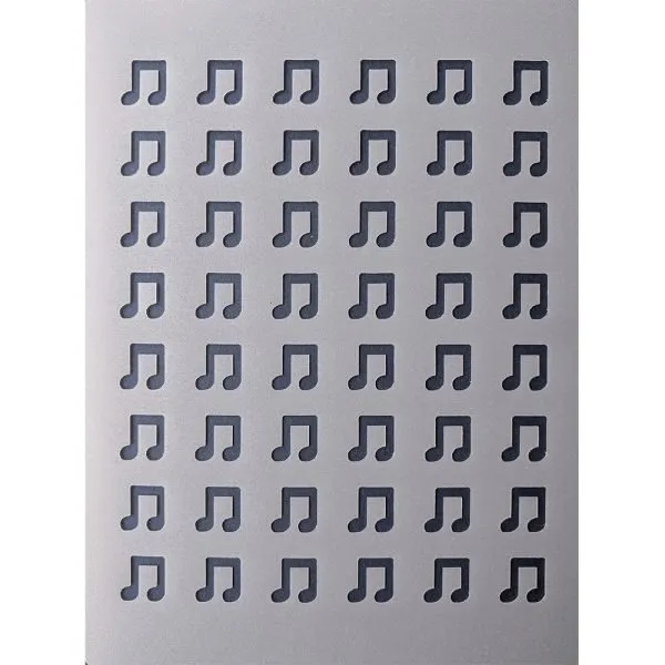 Music Notes Pattern Stencil (6.5" x 5")