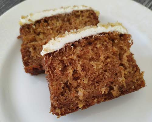 Slices of carrot cake